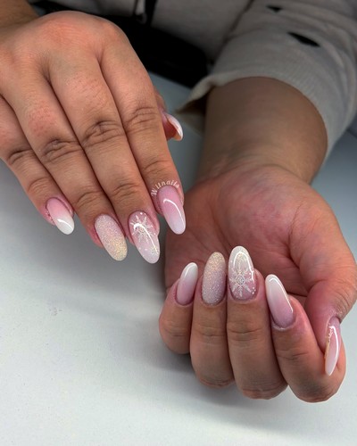 degrade blanc rose flocon retourne