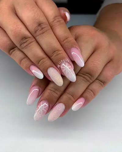 degrade blanc rose flocon