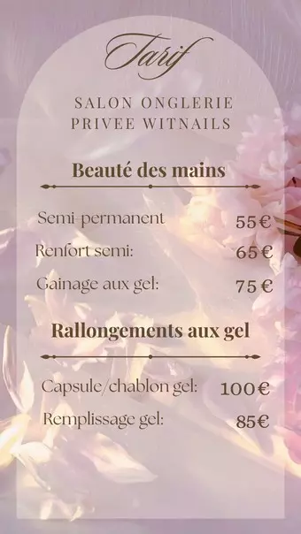 tarif beaute des mains